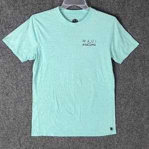 Maui T-Shirt Men's Medium Short Sleeve Blue Cotton Blend Stained Adults M